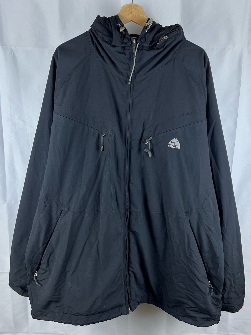 Vintage Y2K Nike ACG Windbreaker Jacket Mens 2XL Black Full Zip 3 Outer Layer